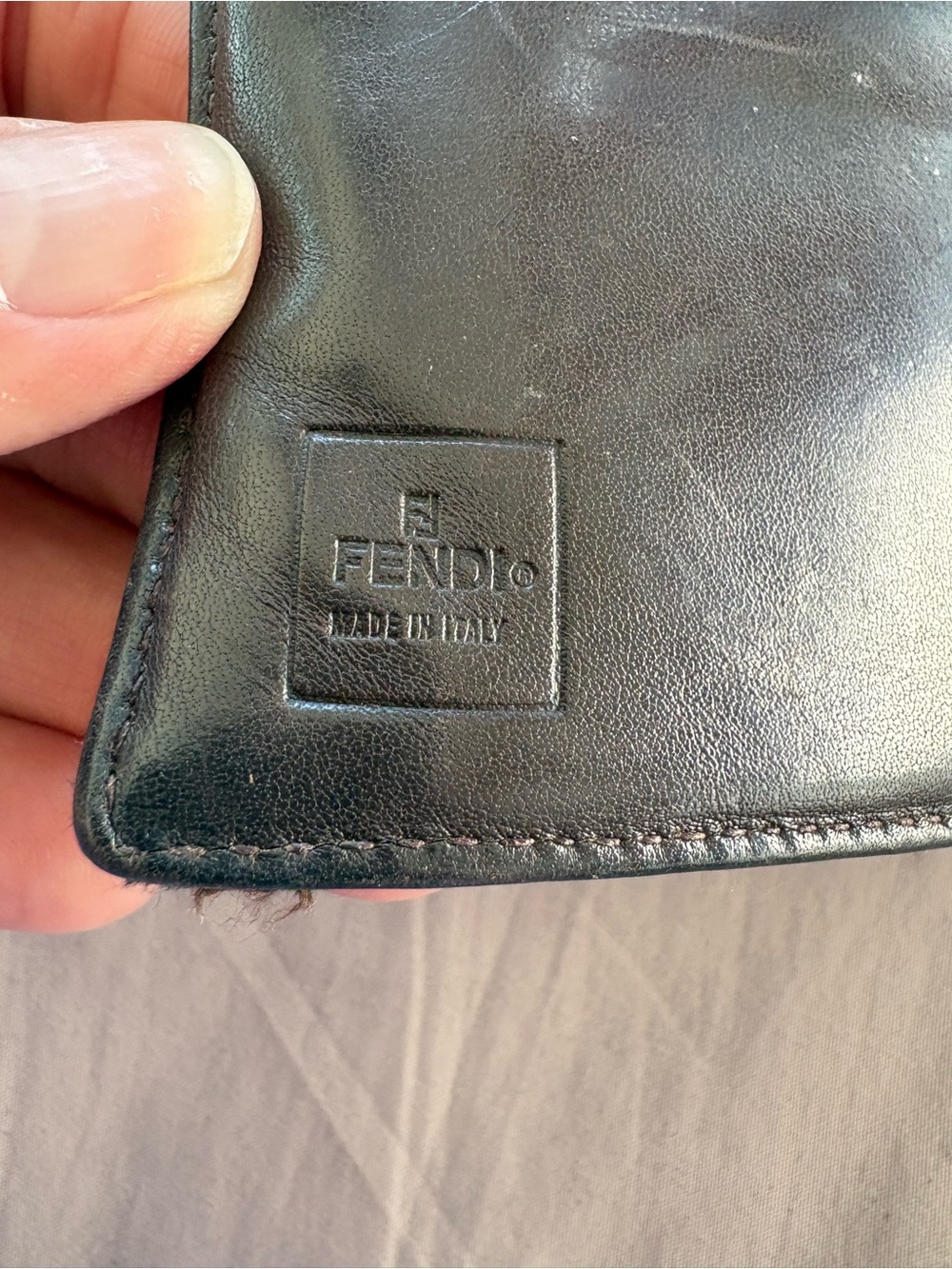 Vintage FENDI Zucchino Canvas Compact Wallet - Tobacco/Black - Read Description - Picture 9 of 13
